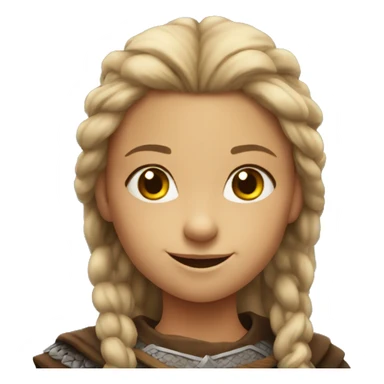 young viking girl smiling sticker
