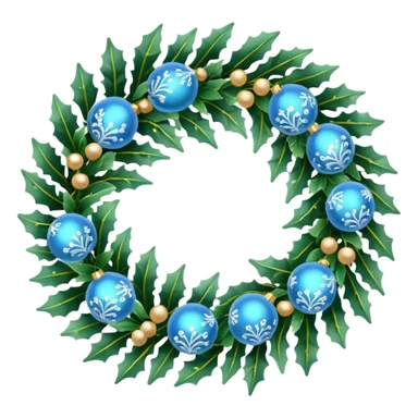 Simple and sweet Christmas wreath with light blue details sticker