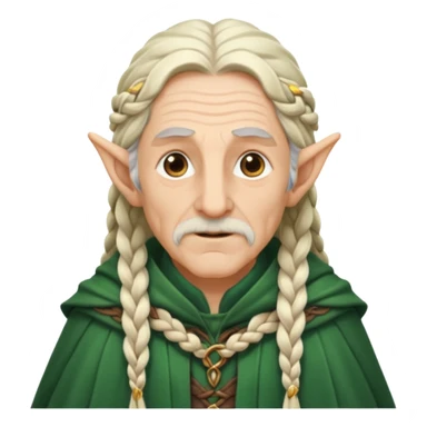 elves with braided hair old man sticker