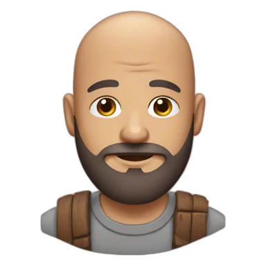 Bald man with beard and timberman shirt sticker