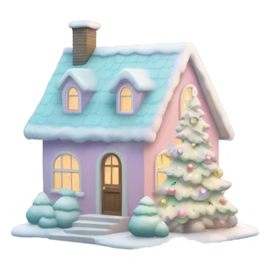 Pastel colored Christmas house sticker