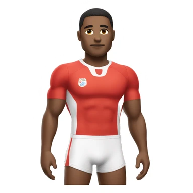 Un mec qui pleure portant un maillot rouge et blanc sticker