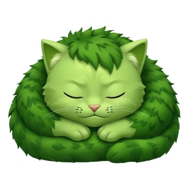 Incredible Hulk curled up like a small cute kitten, lying down, eyes closed, sleeping sticker
