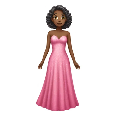 Sparkly long pink dress sticker