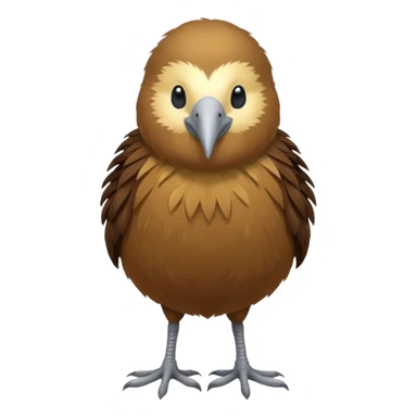 New Zeland kiwi bird on two feet with a long beak and round shape sticker