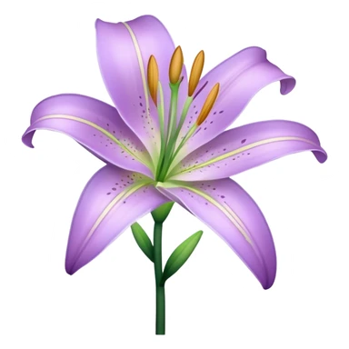 single Light Purple Lily, straight stem sticker