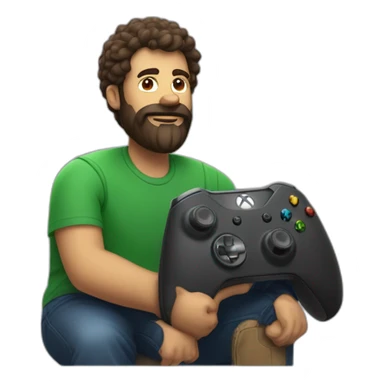 homme brun barbu qui joue à la Xbox sticker