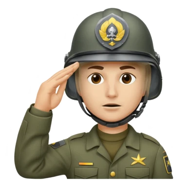 Soldier saluting with helmet + mask sticker