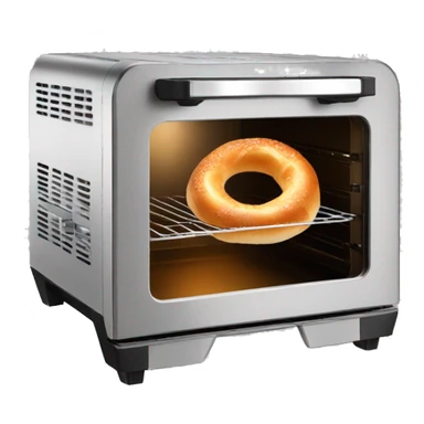 air fryer oven toasting a bagel sticker