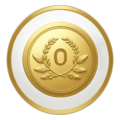 gold super curved coin with large "0" label in center and laurel sticker