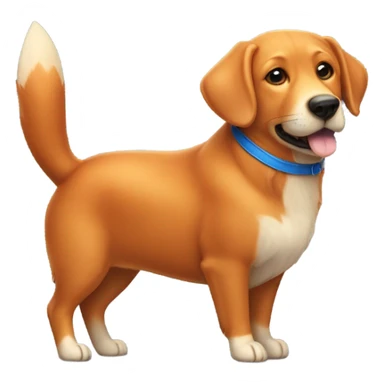 Labrador fox red with a blue heart  sticker