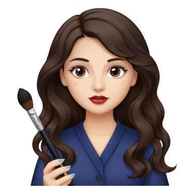 Красится девочка с шикарной укладкой длинными волосами sticker