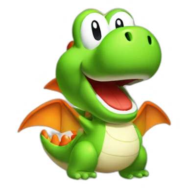 Yoshi from Mario Party head only breathing fire sticker