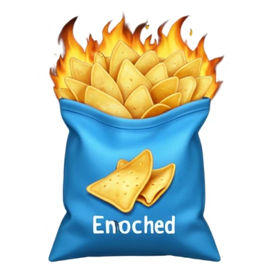 Chips blue names fire in abag sticker