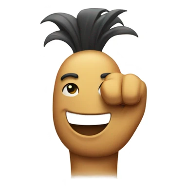 Happy emoji with a bad finger  sticker