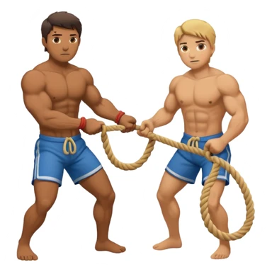 emoji person pulling a rope in tug of war sticker
