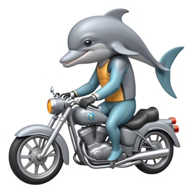 dolphin with a gun on a motorbike  sticker