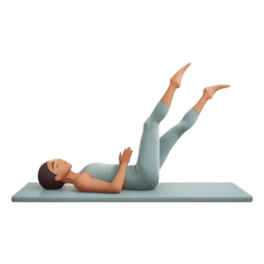 A person performing a Pilates exercise on a mat in a clean, modern studio. The focus is on core strength and flexibility, with a neutral, calming color palette. Simple equipment like a reformer machine and a soft, tranquil background enhance the feeling of controlled movement and focus. sticker