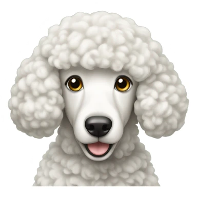 A white poodle pretending to be a sheep sticker
