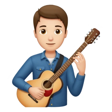 man holding guitar sticker