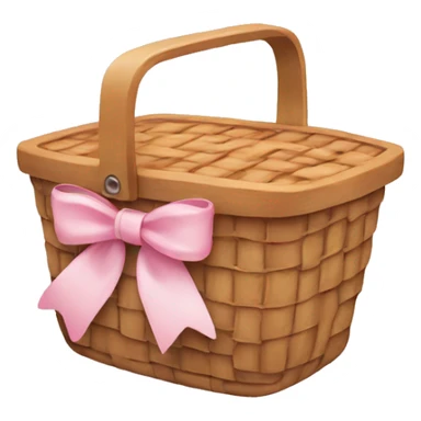Picnic  basket in light pink bow sticker
