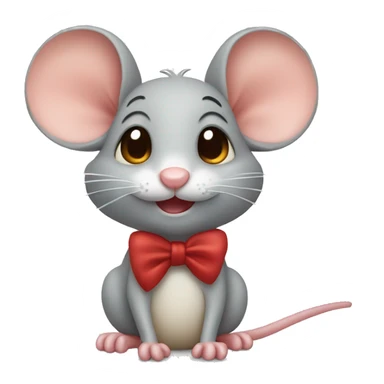 mouse winking also with a bow sticker