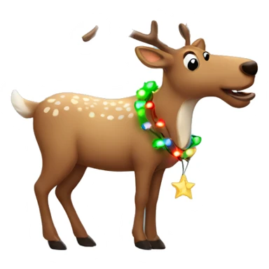 Drunk reindeer with Christmas lights  sticker