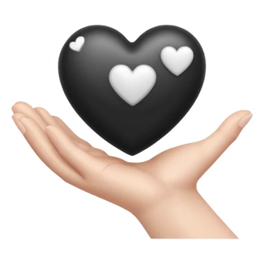  black and white heart in hand sticker