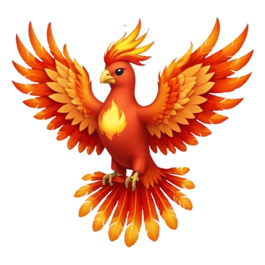 Phoenix force from marvel in a shape of flame bird towards screen with spread wings sticker