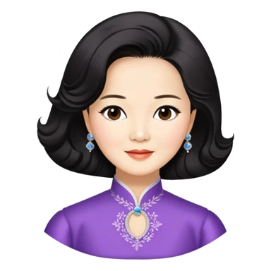 Teresa Teng famous Chinese singer with classic hairstyle, chest up portrait sticker