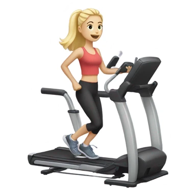 Blonde girl on stair master  sticker