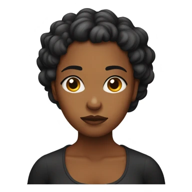 Black femme frowning sticker