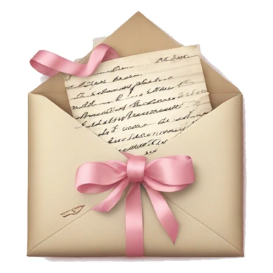 vintage love letters in envelope tied with a baby pink ribbon  sticker