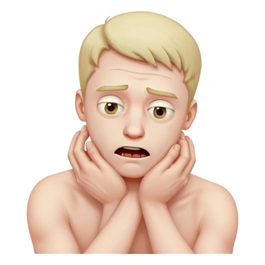 Man trying ti strangle himself by the neck with his hands sticker