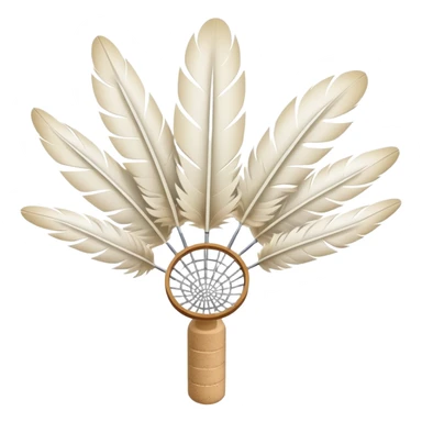 badminton shuttlecock with white feathers and cork base sticker