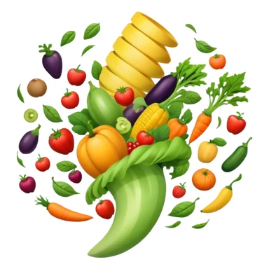 fruits and vegetables swirling in a tornado sticker