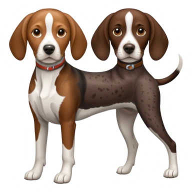 beagle and german shorthaired pointer sticker