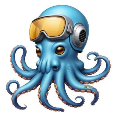 Octopus with daft punk helmet sticker sticker