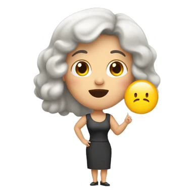 middle aged chunky brunette pointing surprised at what she sees sticker