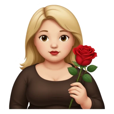 ash Trevino is a fat girl with dirty blonde hair and has a rose in her hand , really fat sticker