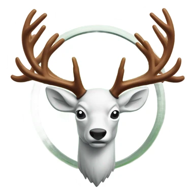 “Flying stag emoji with antlers, wings, and ice elements, blending Jägermeister and Red Bull energy.” sticker