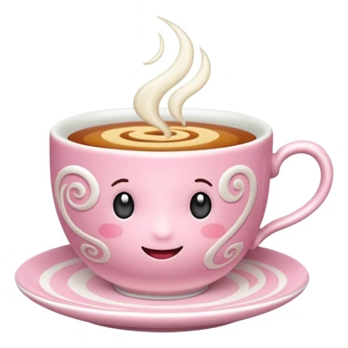 can you make a pink emoji that is aesthetically pleasing, and make it in for of a food or drink, maybe a tea sticker