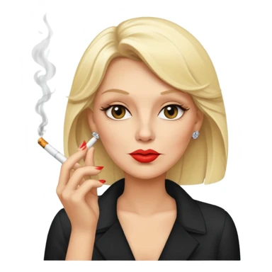 An old blonde diva smoking a cigarette sticker