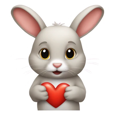 rabbit with a love heart sticker