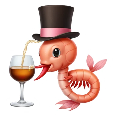 A SHRIMP DRINKING BOURBON, CLASSY sticker