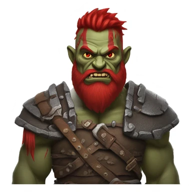 Berserker orc with red beard & red mohican sticker