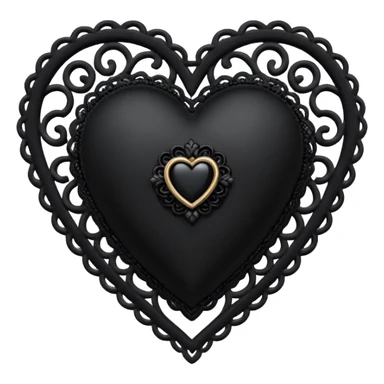 goth heart with a black lace cameo brooch sticker