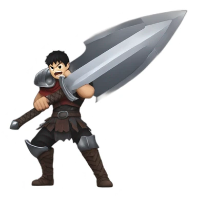 angry berserk guts carrying a huge sword on his shoulder sticker