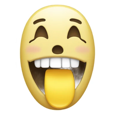 Smiling Emoji with Yellow Bone in its mouth sticker