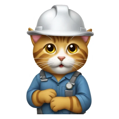 engineer cat blowing kiss sticker